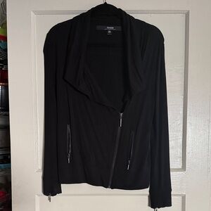 Kensie Women's Black Drape Collar Jacket